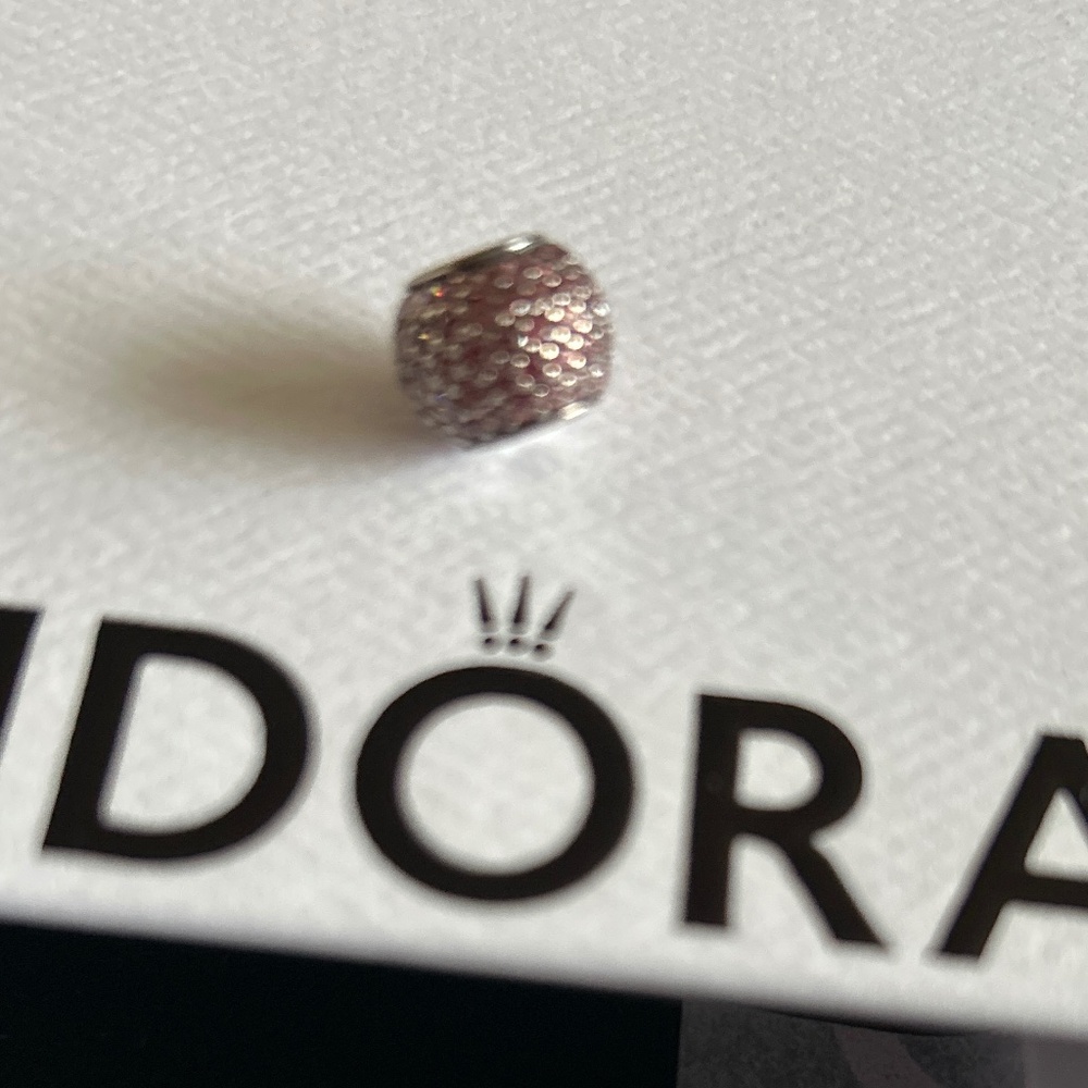 Pandora charm with pink stones